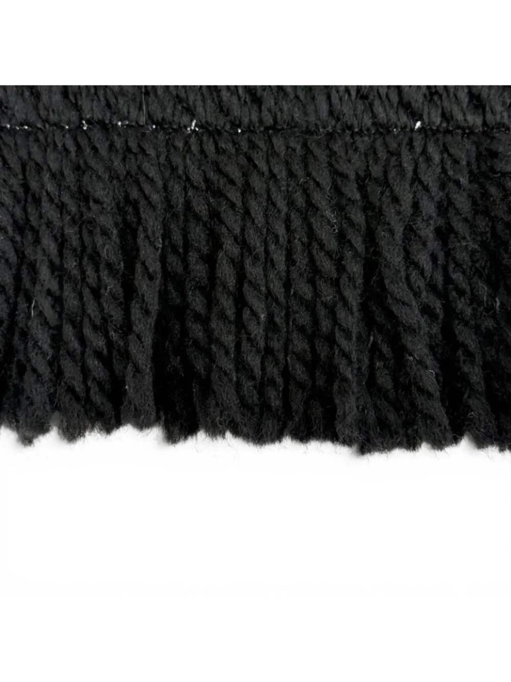 Louis Vuitton Logomania Scarf Shine Wool Silk Monogram Fringe Black